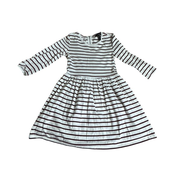 Forever 21 Striped 3/4 Sleeve Dress Small white and burgundy - Picture 1 of 3
